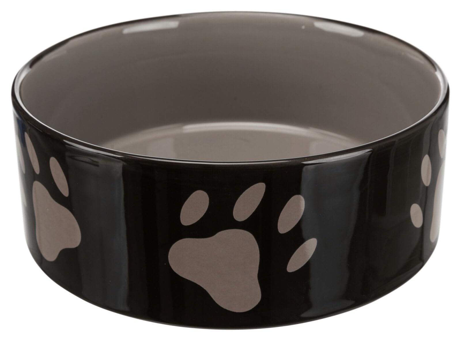 TRIXIE Ceramic Dog Bowl with Paw Prints | 1.4 Litre Capacity | 20cm Diameter | Assorted Color
