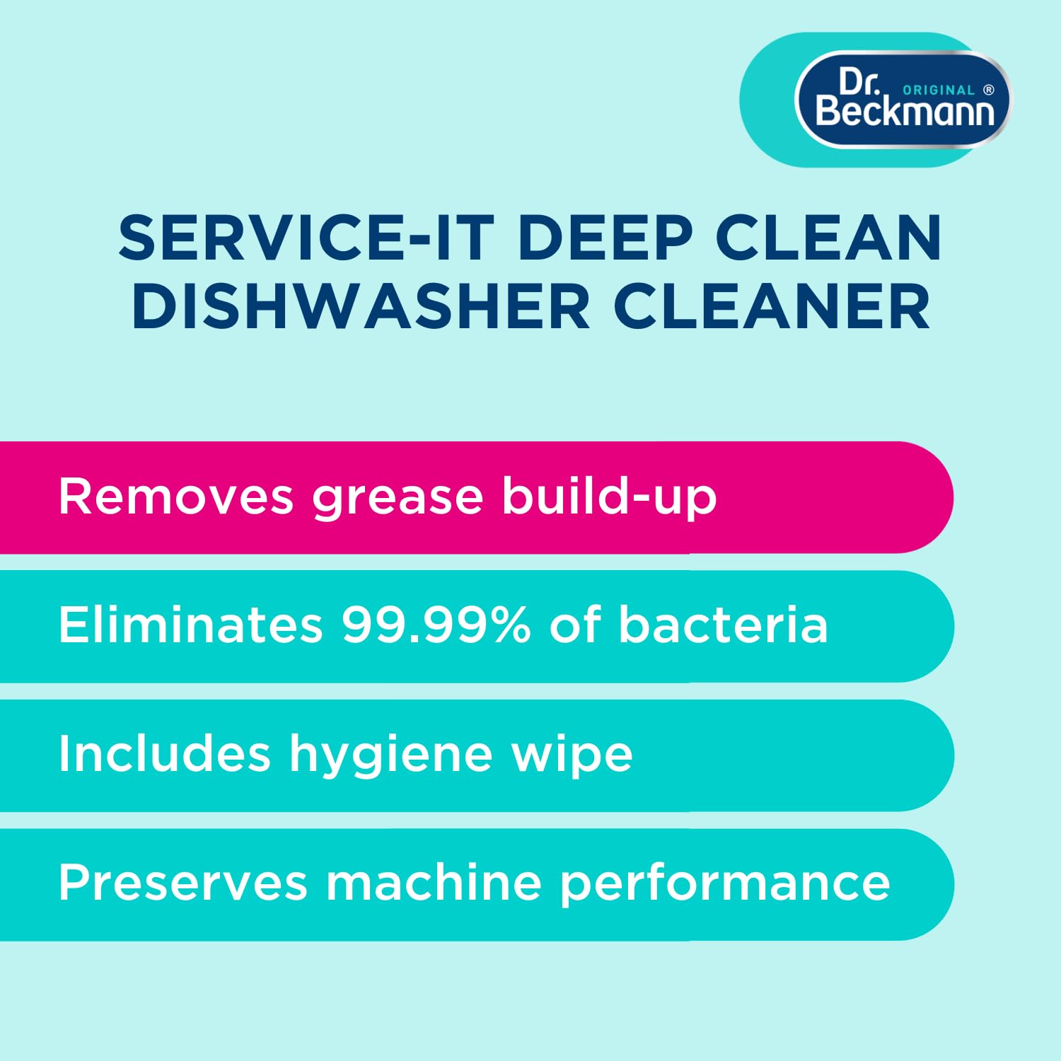 Dr. Beckmann Service-it Deep Clean Dishwasher Cleaner Powder | Hygienic Clean | Lemon Scent 2