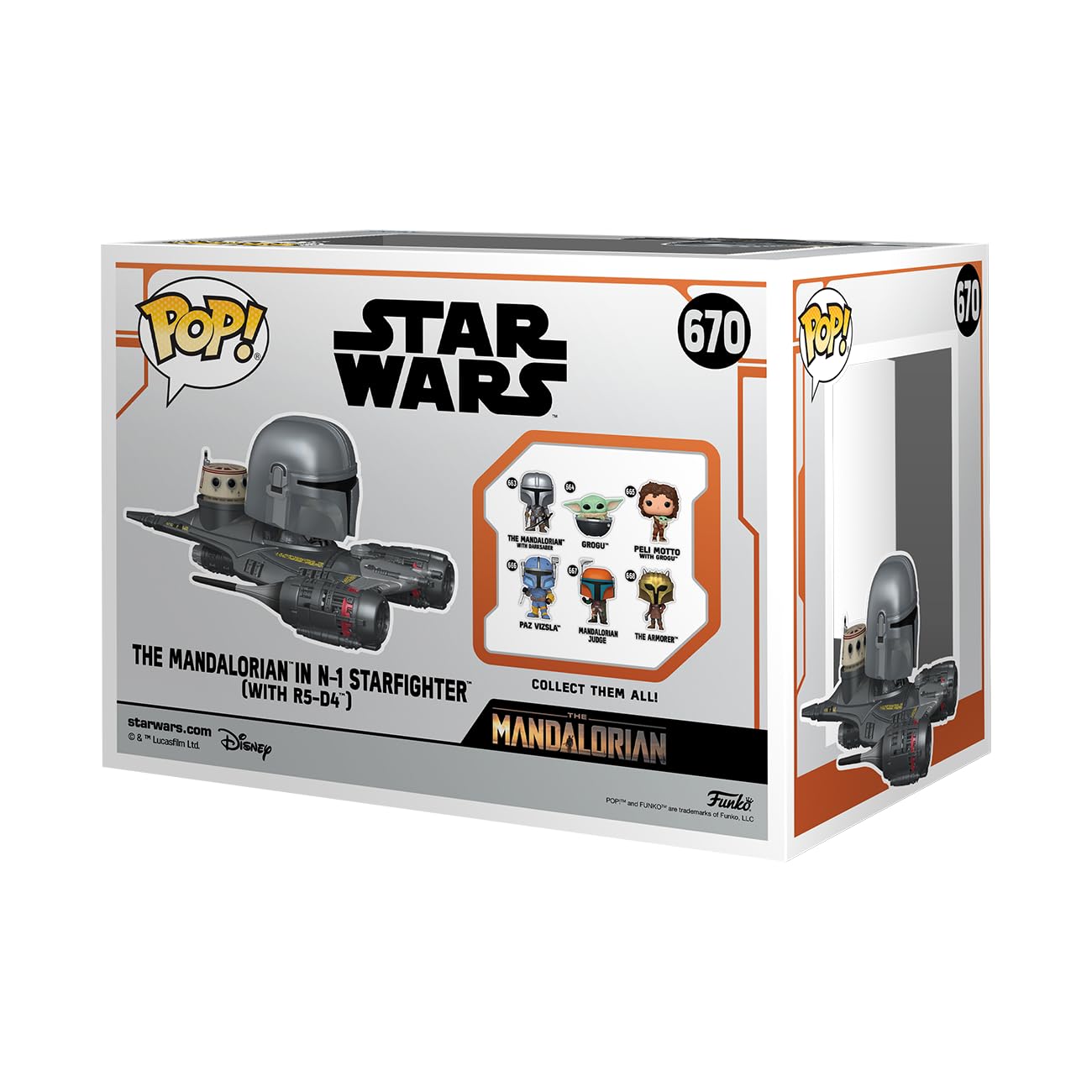 Funko The Mandalorian in N1 Starfighter Chibi Figure - 5.5 inch Vinyl | Multicolor | Ages 3+ 3