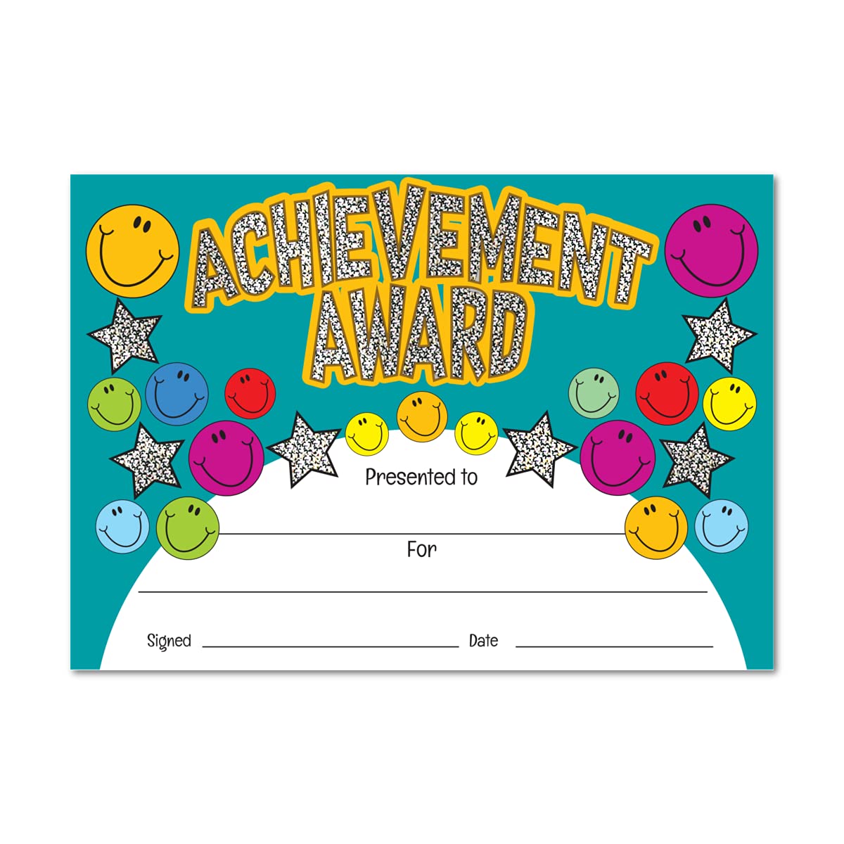SuperStickers Achievement Award Certificates - Sparkly, Gold, A5, 20 Pack | DMC14247