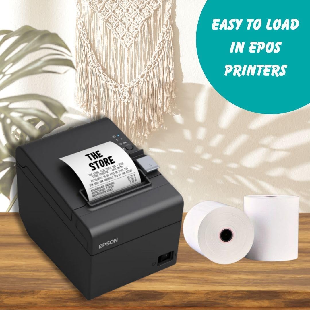 Double Dragon Premium Thermal Paper Till Rolls - 57x57mm, Box of 20 Rolls | BPA-Free 4