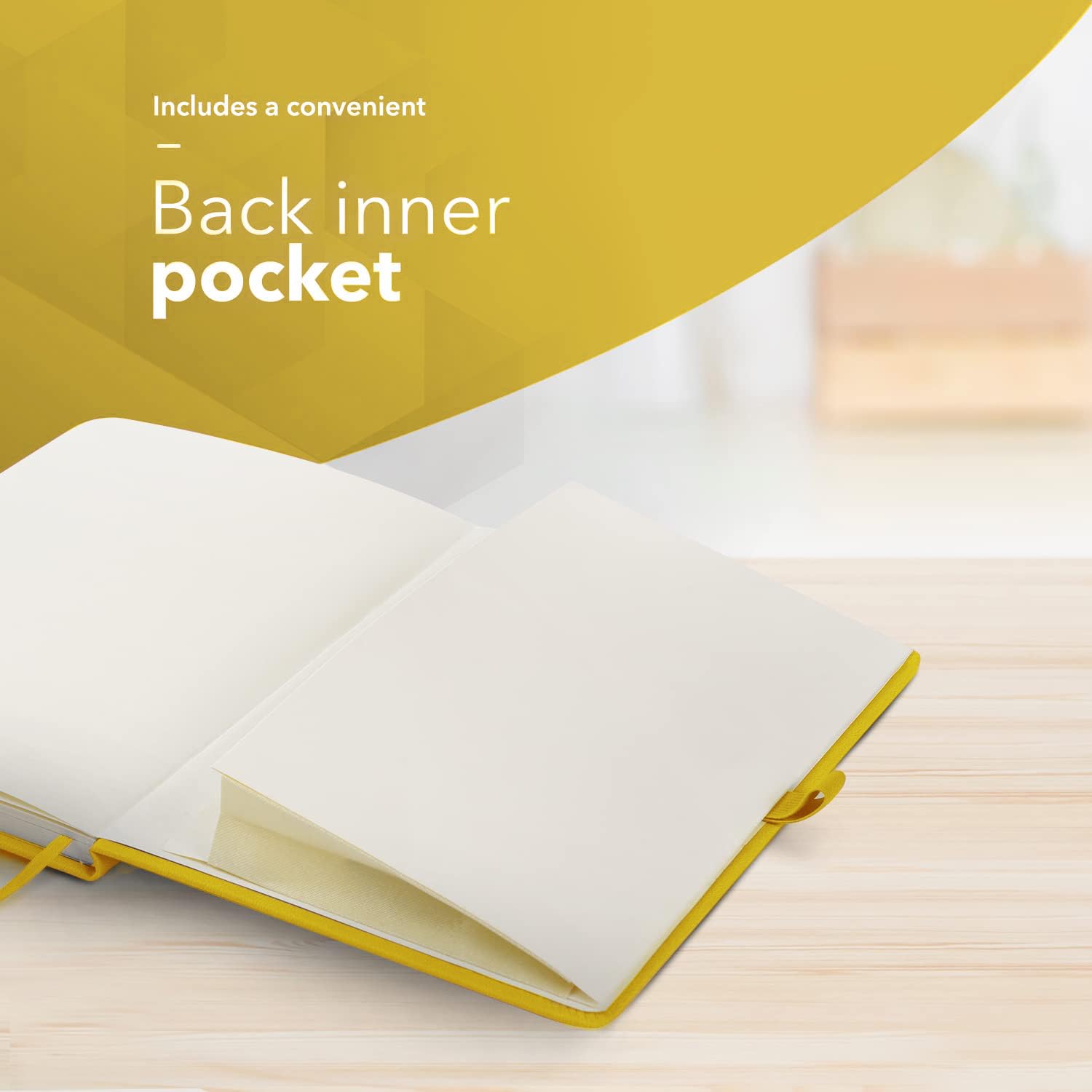 delka A5 Notebook - 220 Pages Ruled Ivory Paper | Vegan Leather Soft Cover | Yellow 7