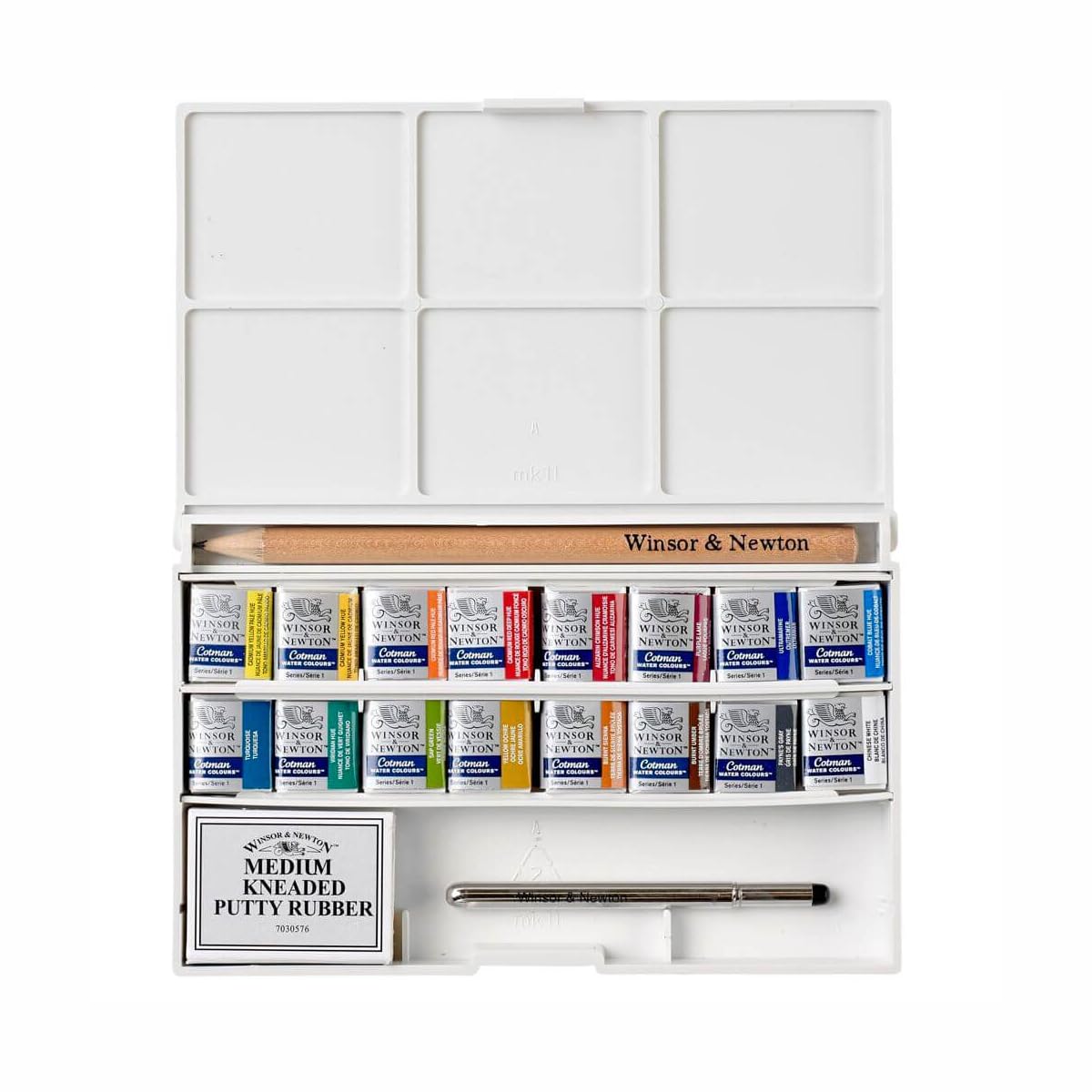 Winsor & Newton Cotman Watercolour Paint Set - 16 Half Pans | Travel Brush Included | Excellent Lightfastness
