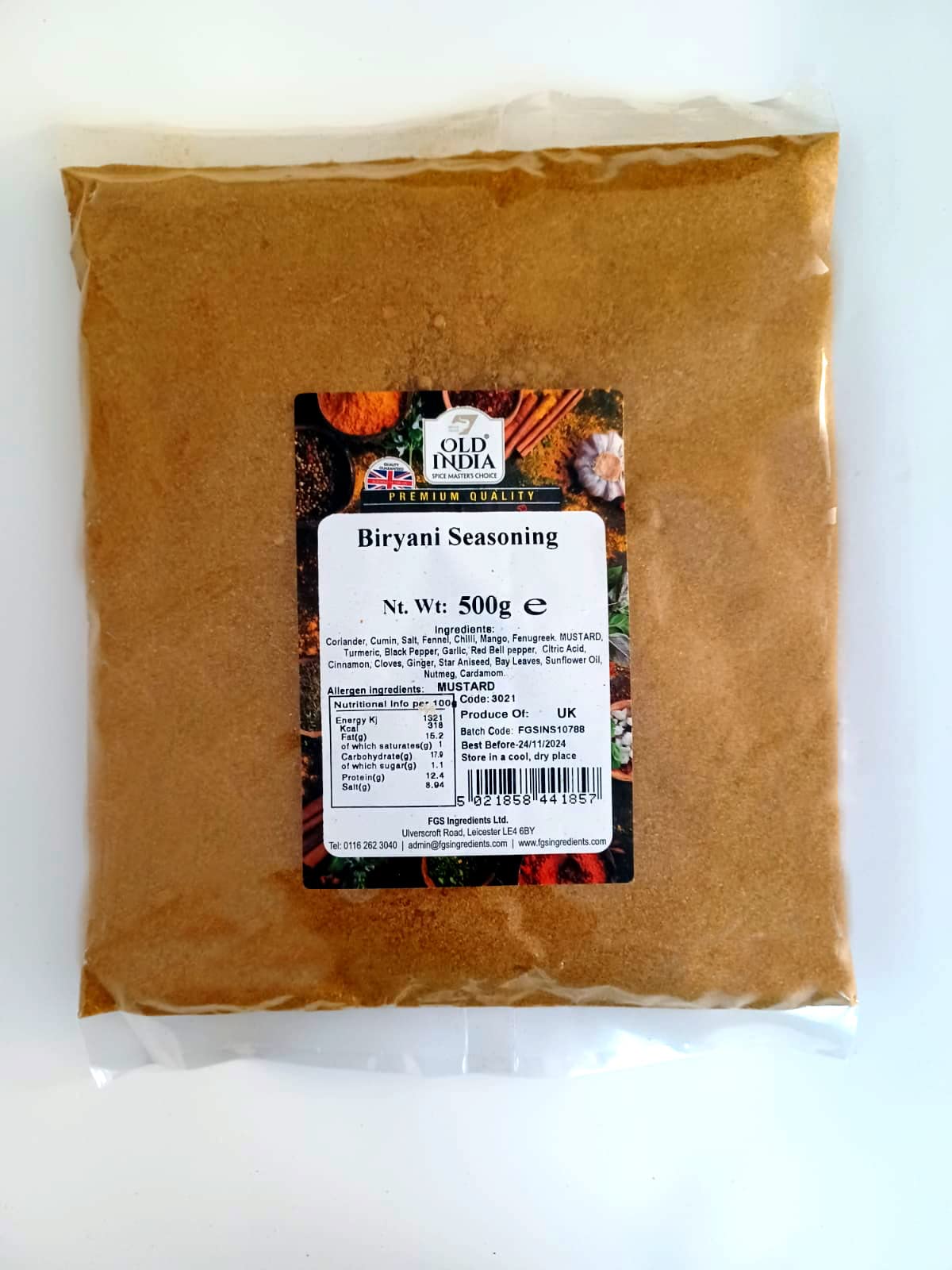 Old India Biryani Seasoning Powder - 100% Natural, Additive & GMO Free | 500g Pack