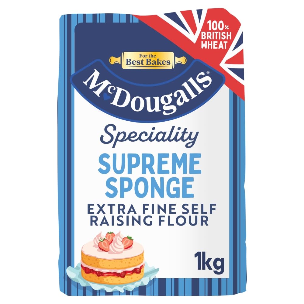 McDougalls Supreme Sponge Self-Raising Flour - Pre-Mixed Raising Agents | 1 kg Bag 2