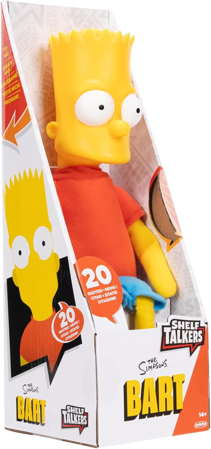 JAKKS Pacific The Simpsons Bart Simpson Plush Shelf Talker Collectible Figure (175614-PB)