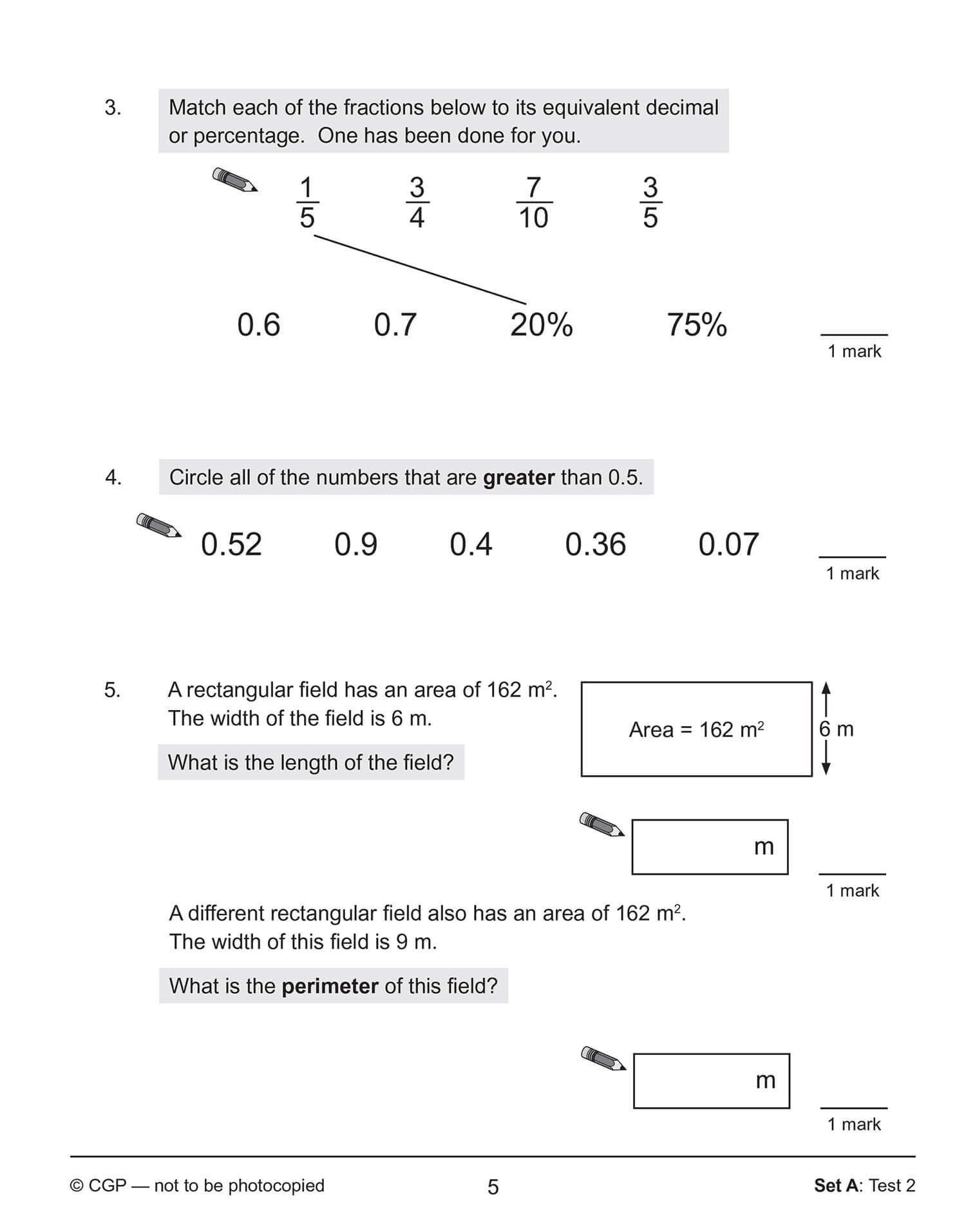 CGP Maths SAT Buster 10-Minute Tests Book 1 - Ages 10-11 | 72 Pages | Paperback 6