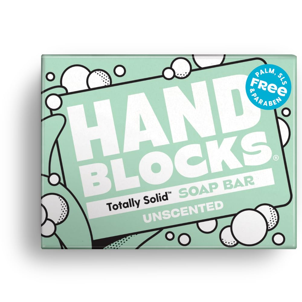 Shower Blocks Hand Blocks Unscented Natural Soap Bar - 100 g, Palm Oil-Free, Plastic-Free