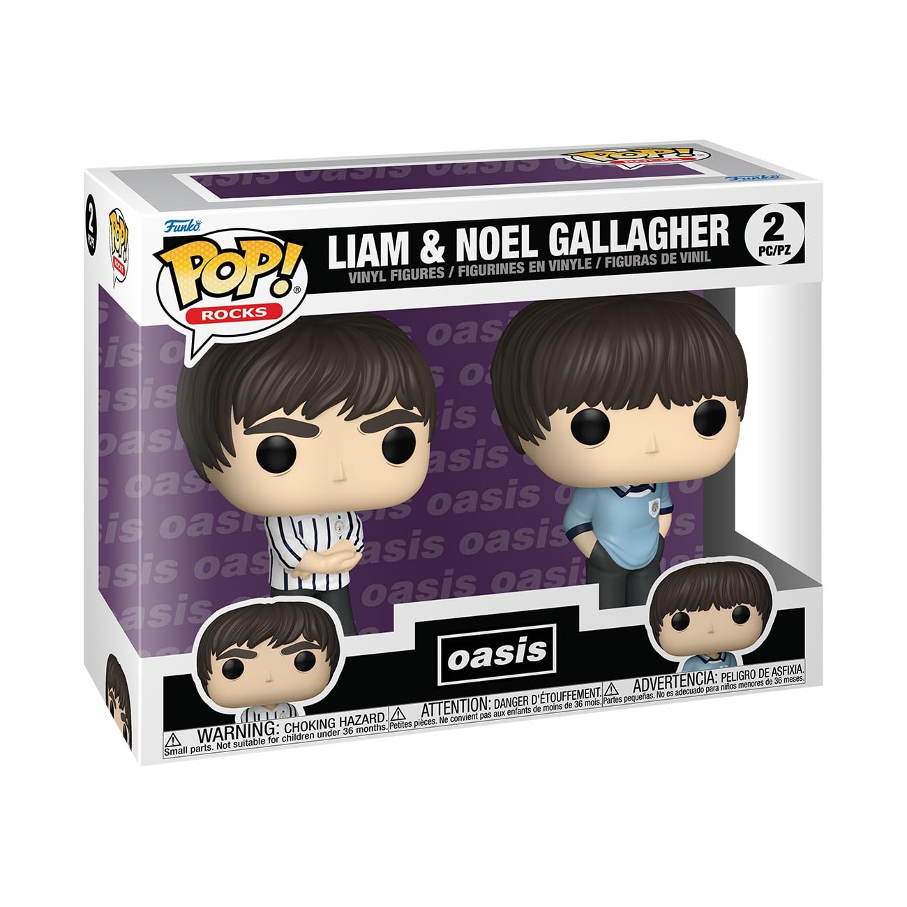 Funko Pop! Rocks: Liam & Noel Gallagher 2 Pack Collectable Vinyl Figure | Multicolor | Model 89383