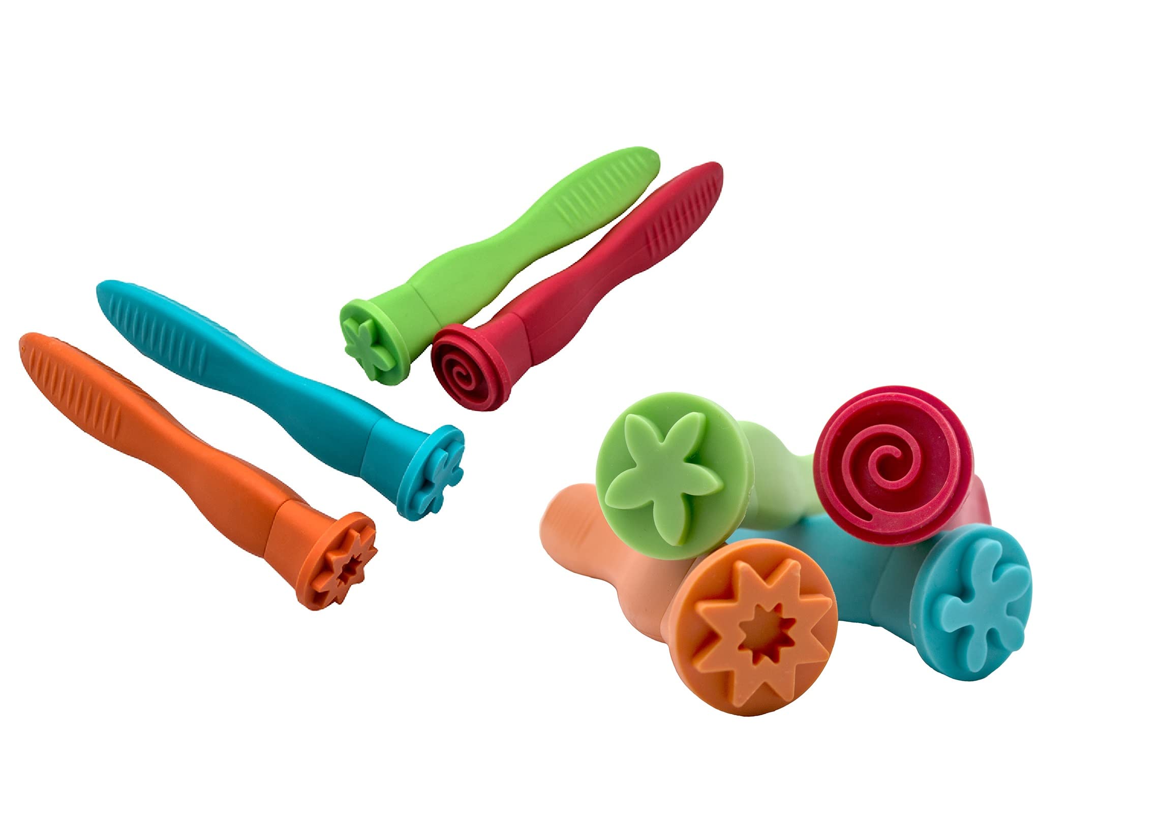Craftplay Pattern Stampers - Pack of 4 Soft Grip Tools for Paint & Dough | Washable 1