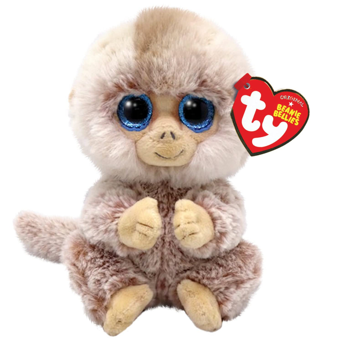 TY Stubby Monkey Beanie Bellie - 6 Inch Plush Toy | Beige | Polyester Plastic