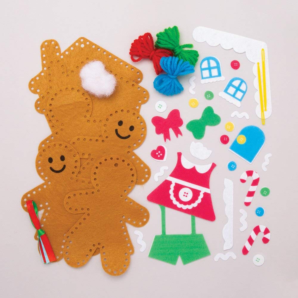 Baker Ross Gingerbread Decoration Sewing Kits - Christmas Craft for Kids Ages 3+ 8