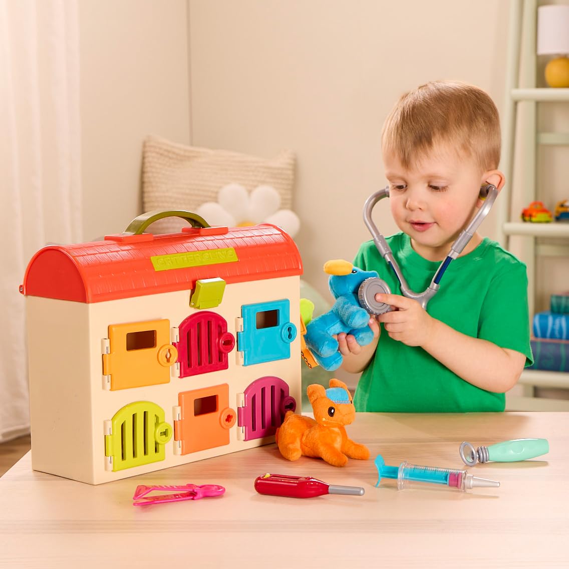 B. toys Critter Clinic Vet Set - 9 Pieces | Toy Veterinarian Playset | Ages 2+ 5