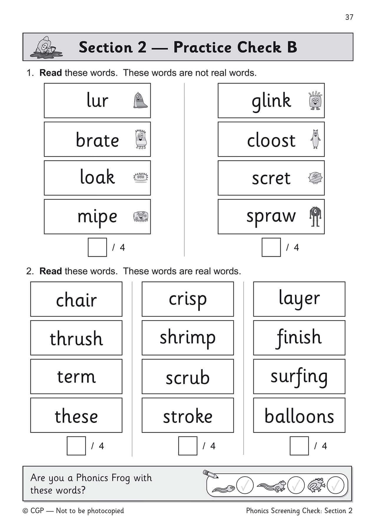 CGP KS1 English Phonics Buster - Year 1 Phonics Screening Check Study Aid | Paperback | 2018 7