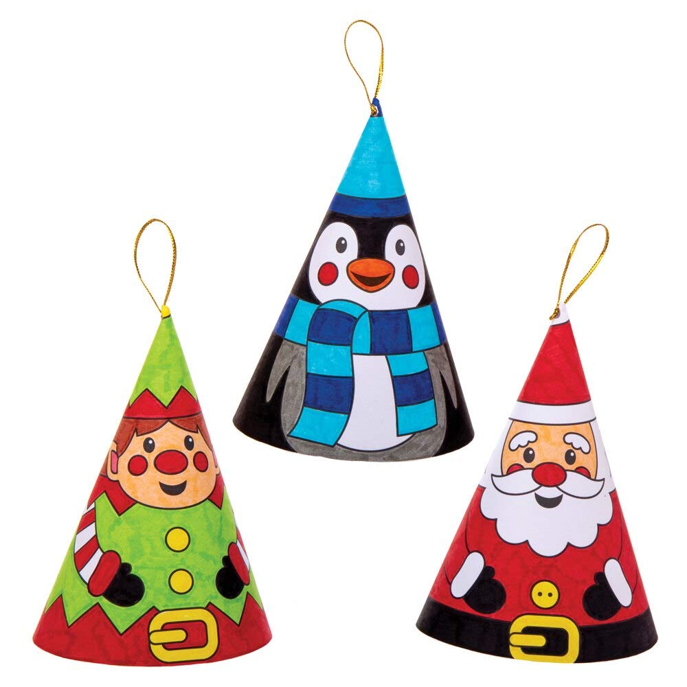 Baker Ross AW982 Christmas Colour in Cone Decorations Craft Kit - 12 Assorted Festive Paper Crafts 4
