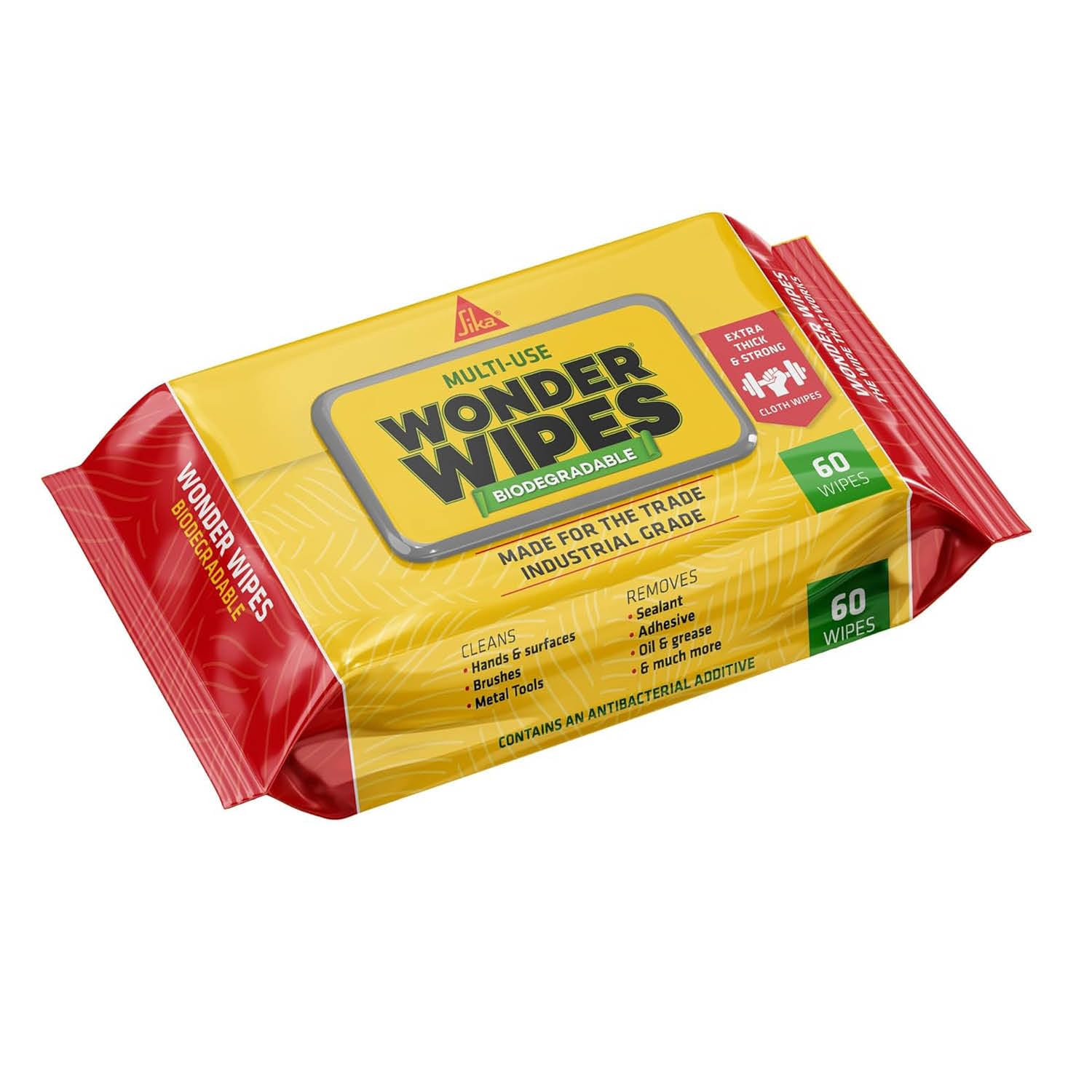 Sika Biodegradable Wonder Wipes - Multi-Surface Cleaning | Pack of 60 1