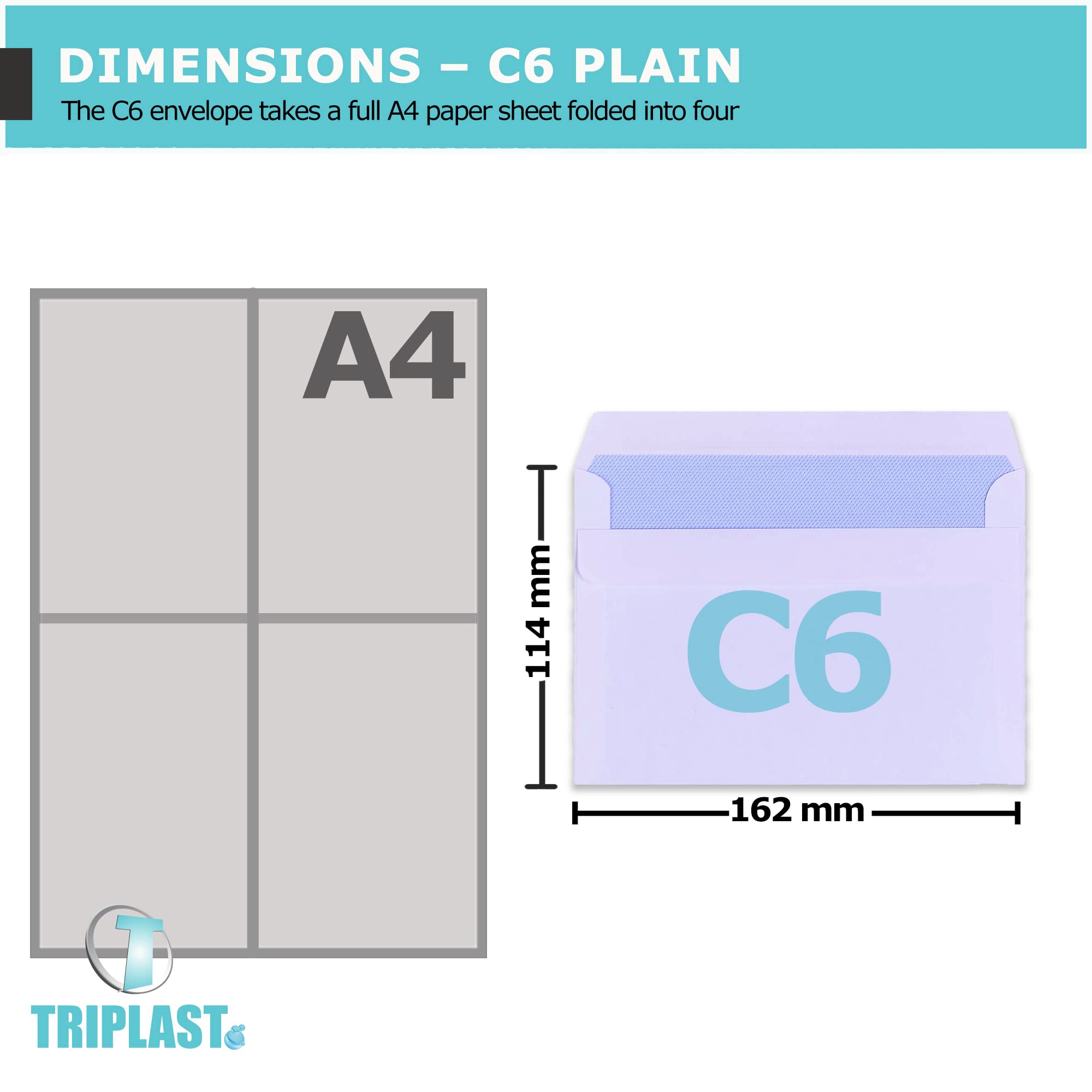 Triplast C6 White Self Seal Security Envelopes - 100 Pack | 114x162mm | 90 gsm