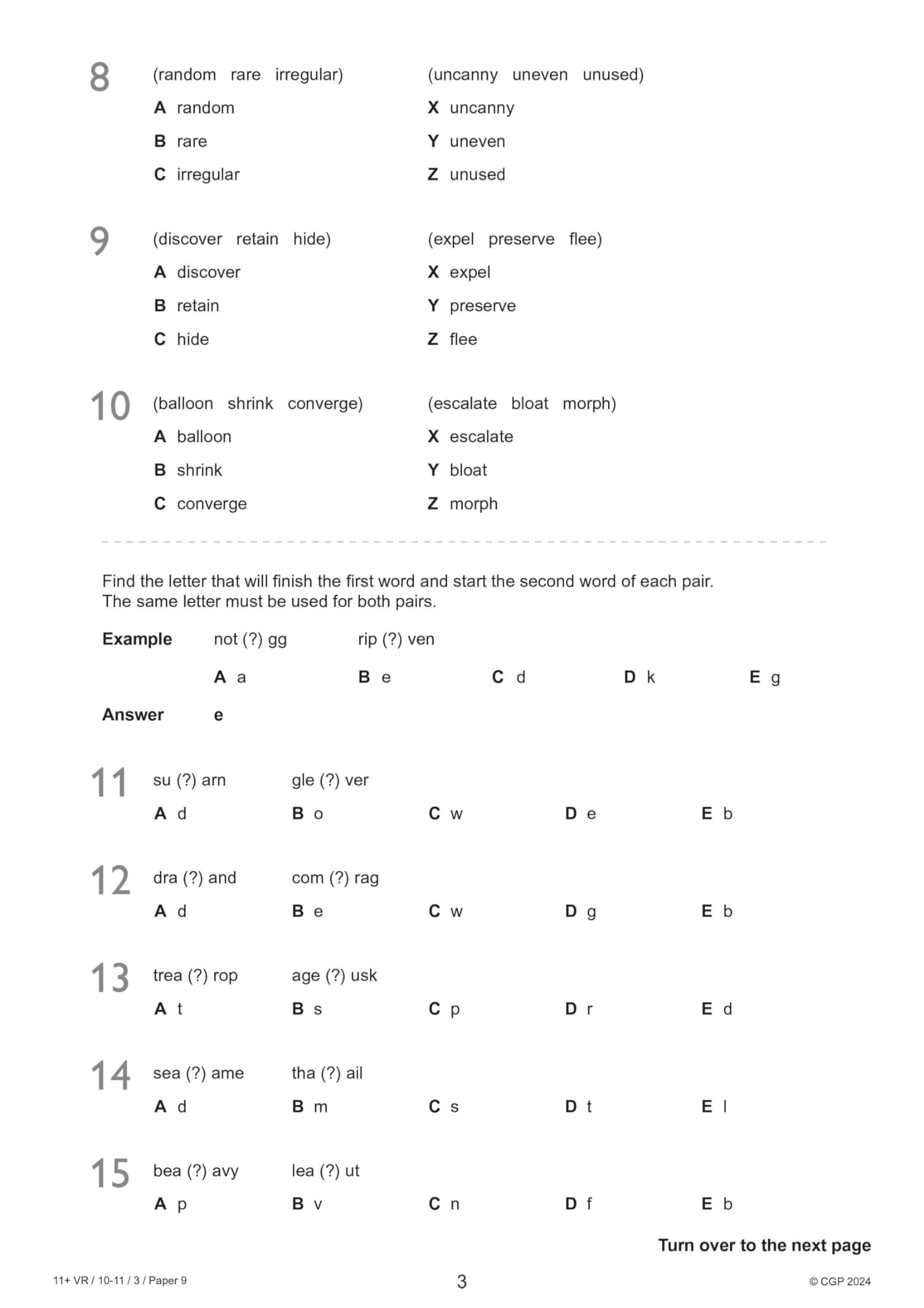 CGP Books 11+ GL Verbal Reasoning Practice Papers Pack 3 - Ages 10-11 | 76 Pages | Paperback 4