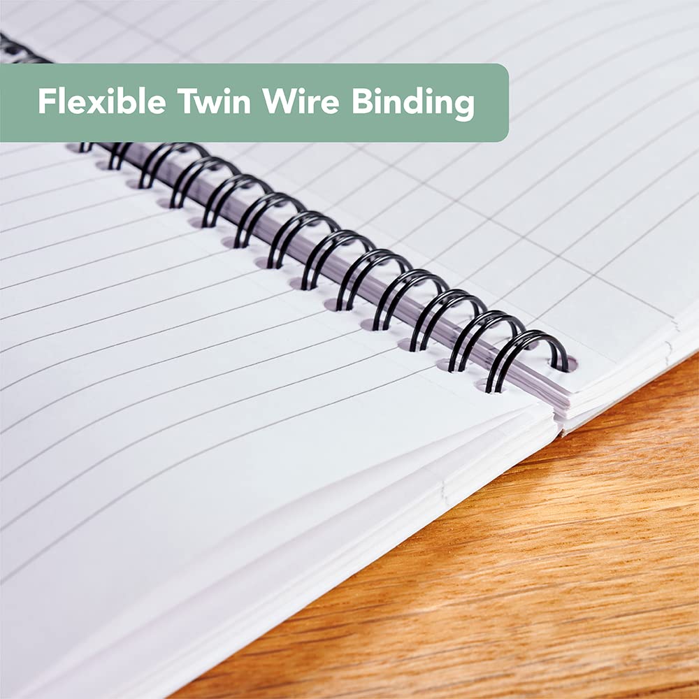 SUMMIT Cambridge Jotter A4 Wirebound Notebook - 200 Pages, 8mm Lined with Margin, 4-Hole Punched 2