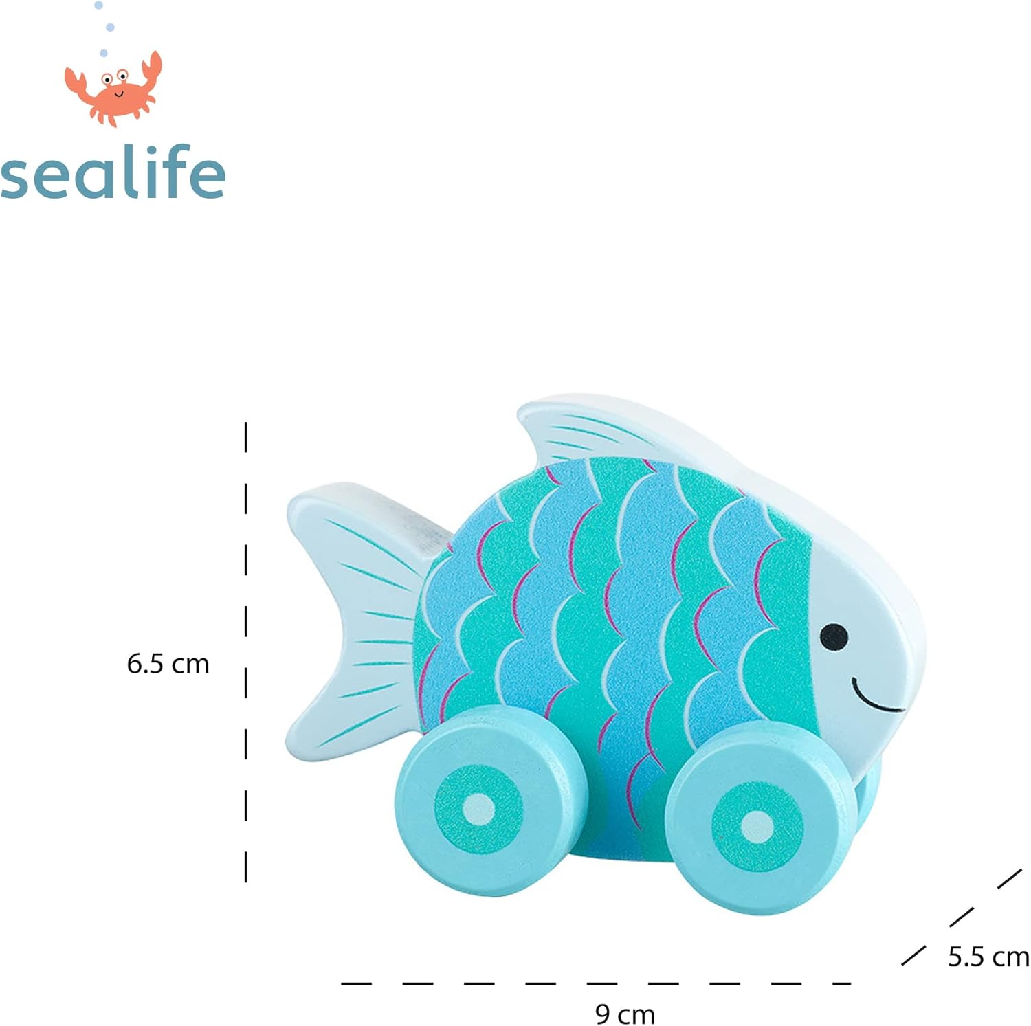 Orange Tree My First Wooden Toy Cars - Fish Push Toy Vehicle for 1 Year Old Toddlers 2