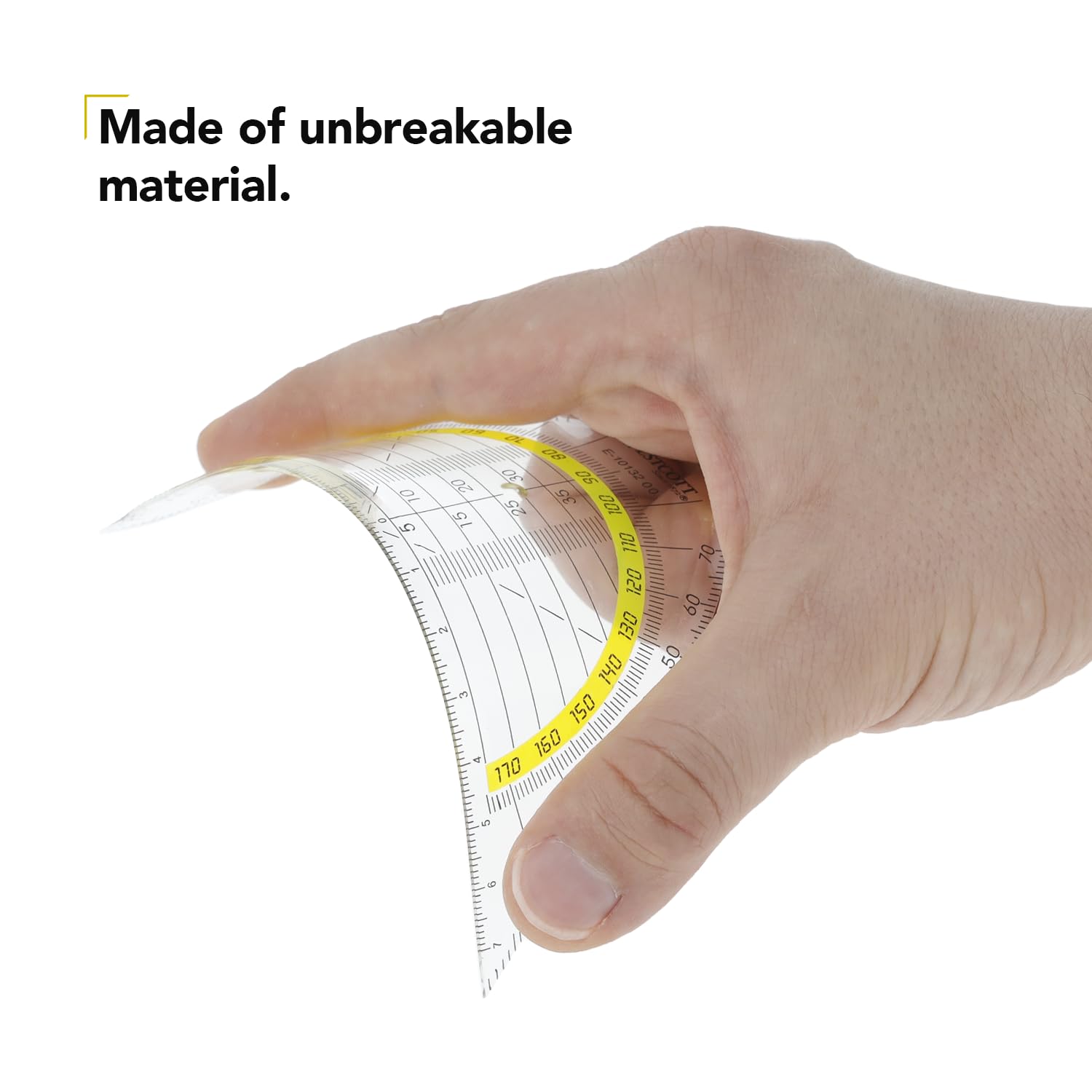 Westcott Geometric Triangle Ruler - Flexible/Break-Proof | 14 cm | Yellow 2
