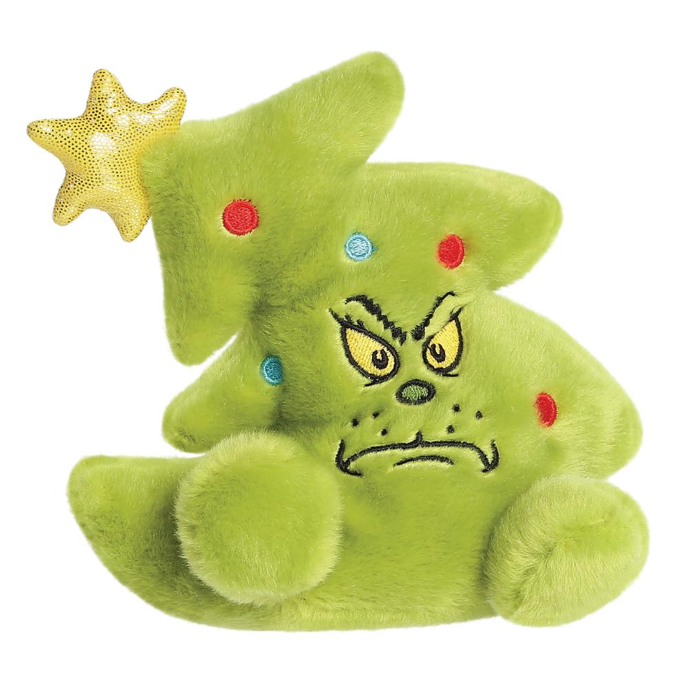 Aurora Palm Pals Grinch Tree Soft Toy - 5 Inch, Green, Suitable from Birth