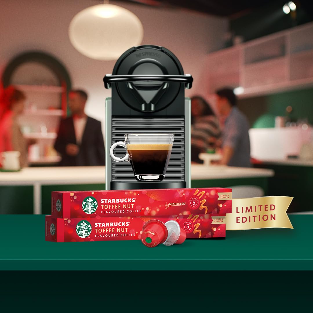 STARBUCKS - Toffee Nut Flavoured Coffee by Nespresso, Blonde Roast, Single-Serve Capsules