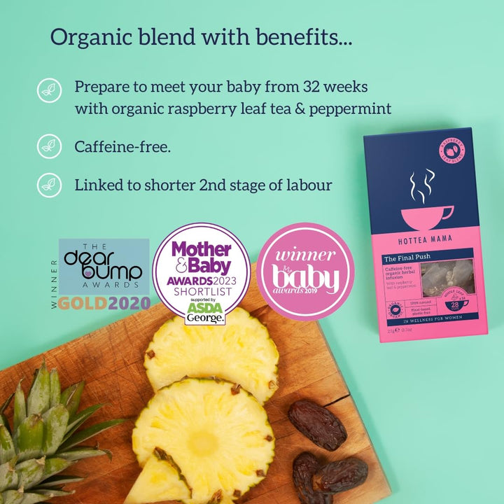 HOTTEA MAMA The Final Push Organic Raspberry and Peppermint Pregnancy Tea