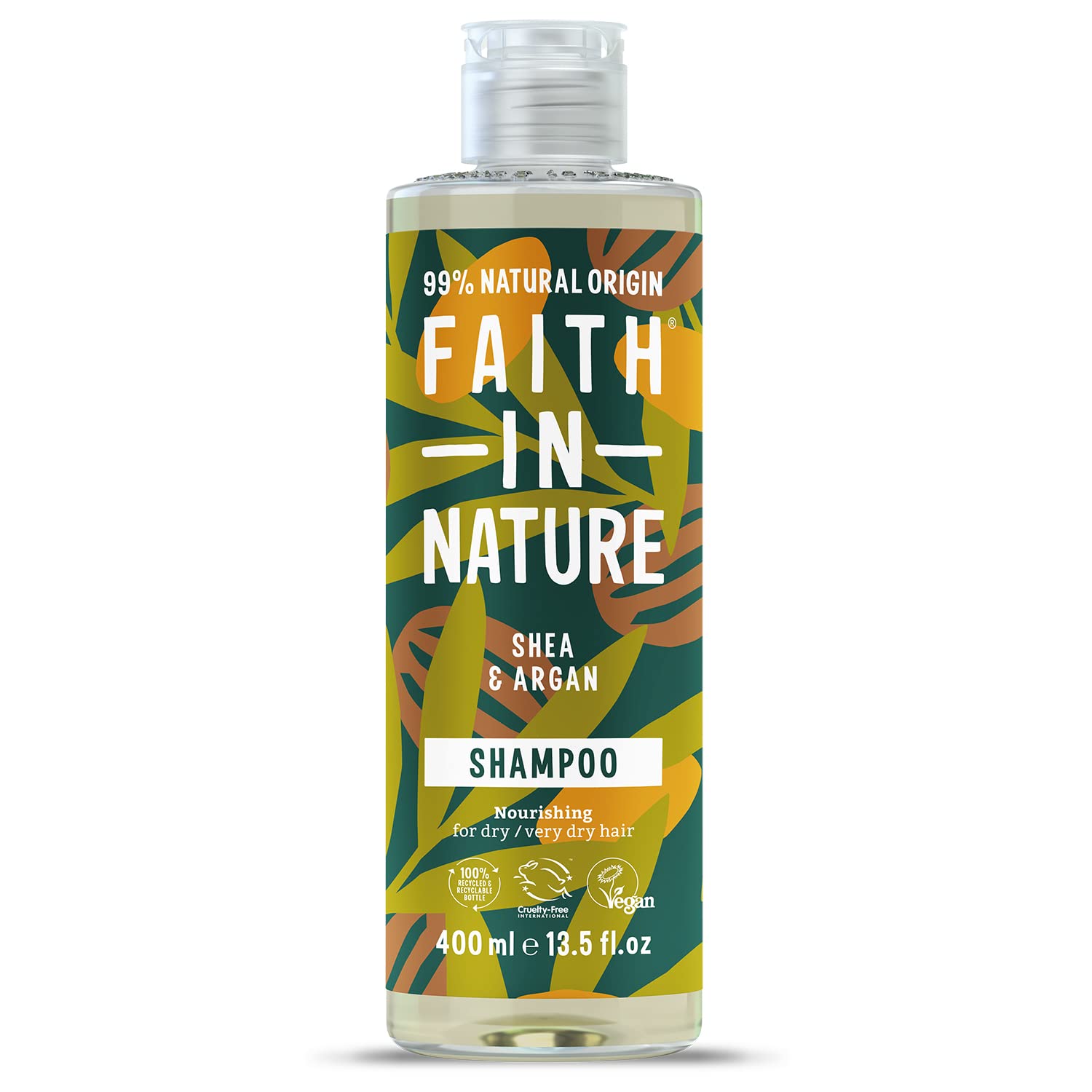 Faith In Nature Natural Shea & Argan Shampoo, Moisturising for Curly Hair & Dry Scalp, Vegan & Cruelty Free, No SLS, Silicones or Parabens, 400ml 1