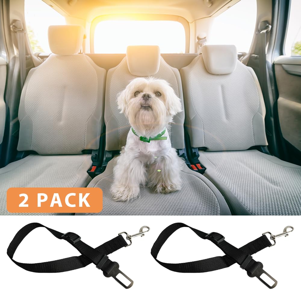 RAM ONLINE Dog Car Seat Belt Strap - 70CM Adjustable, Universal Fit, 2 Pack 8