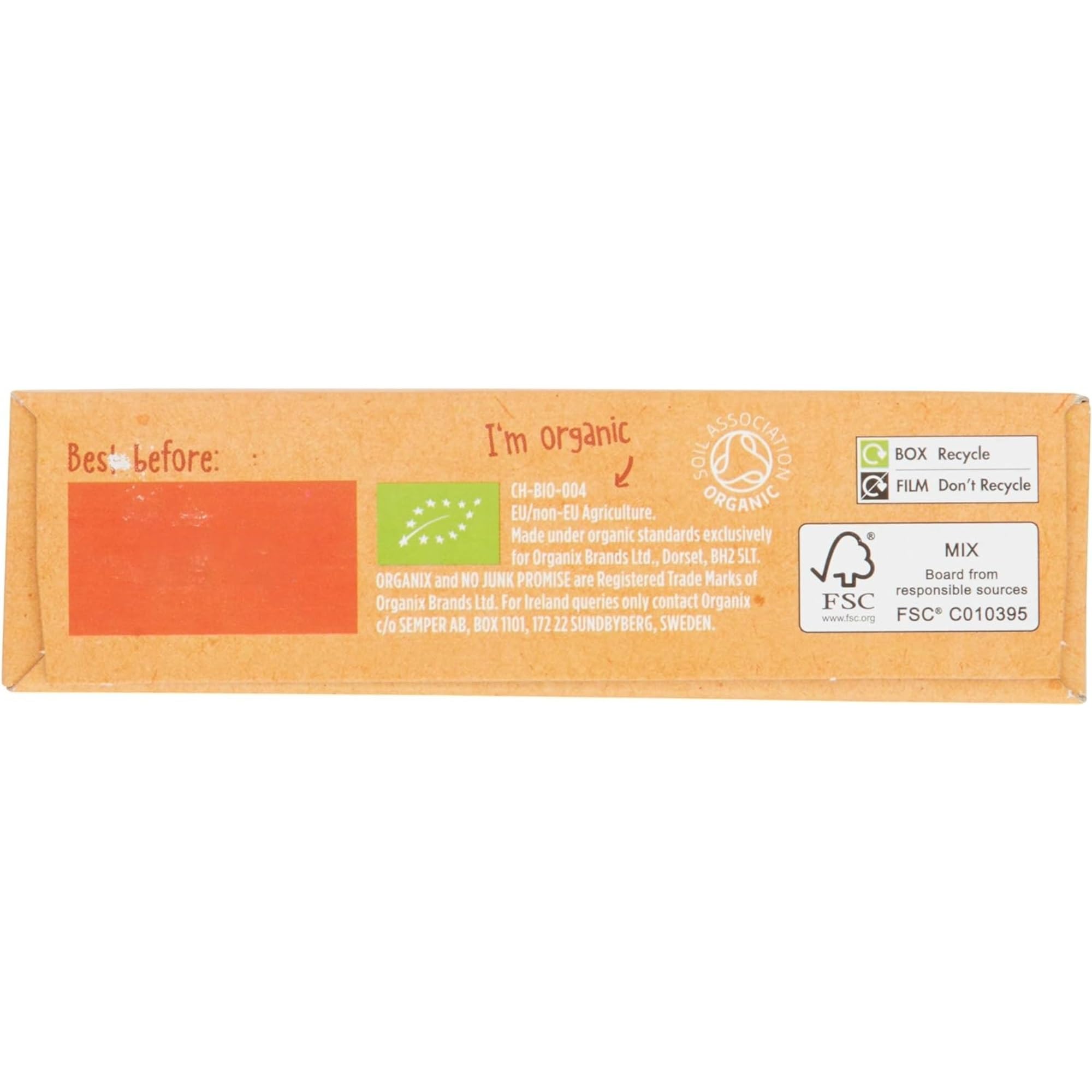 Organix Carrot Cake Organic Oaty Snack Bars - 6 Boxes of 6 x 23g 6
