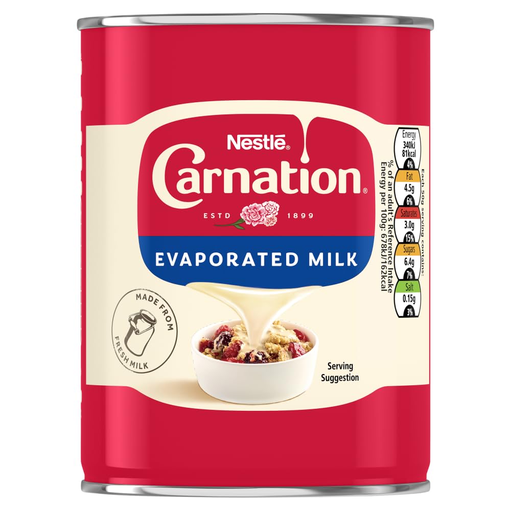 Carnation Evaporated Milk - Creamy Topping for Desserts | 410g Tin 1
