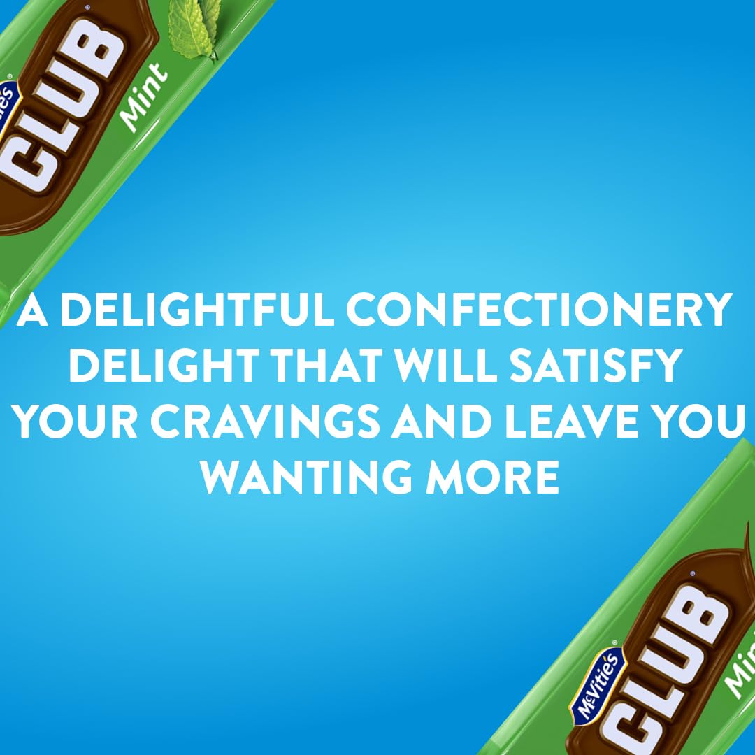 McVitie's Club Mint Biscuit Bars - Mint Cream & Milk Chocolate Coating | 60 Pack of 22g Bars 6