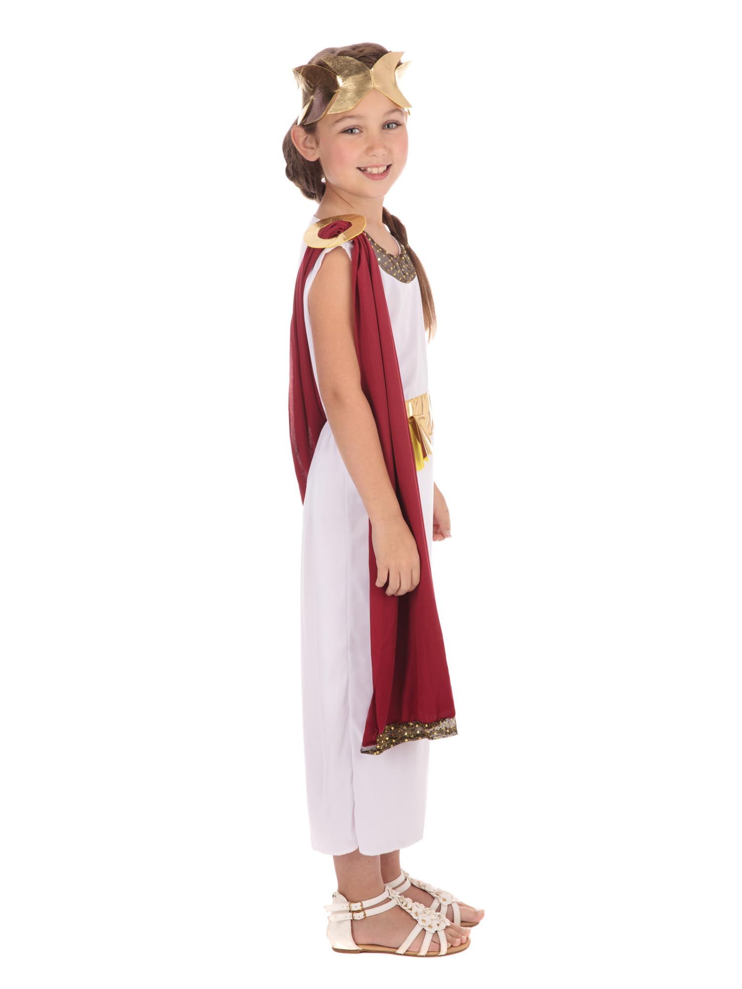 Bristol Novelty Goddess Costume - White Toga with Drape | Polyester | Size 10-12 Years