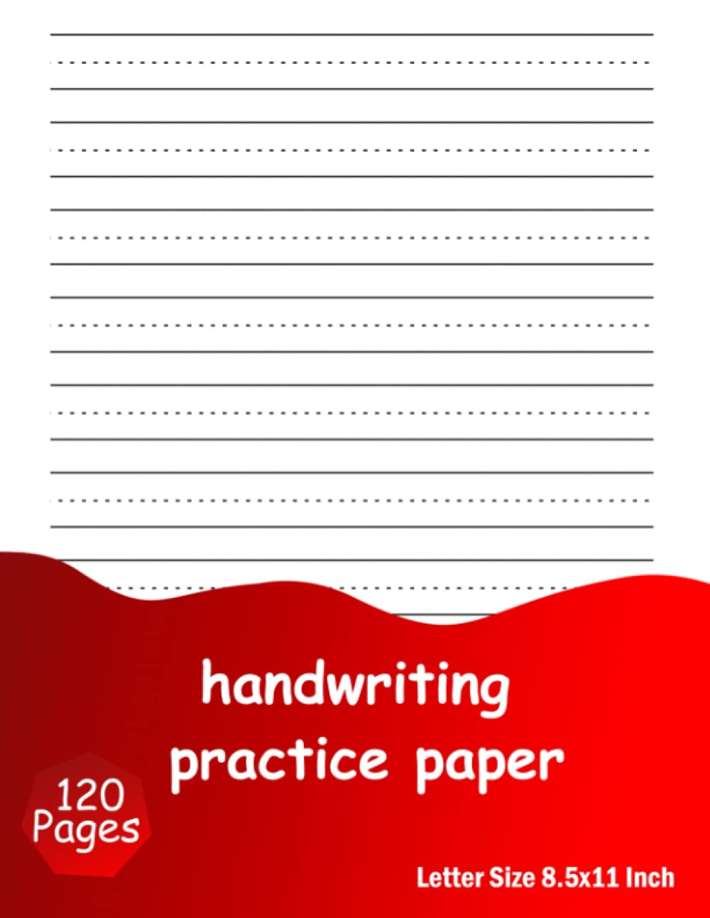 H.writing Publishing Handwriting Practice Paper - 120 Pages Blank Dotted Lined Paper for Students | Paperback
