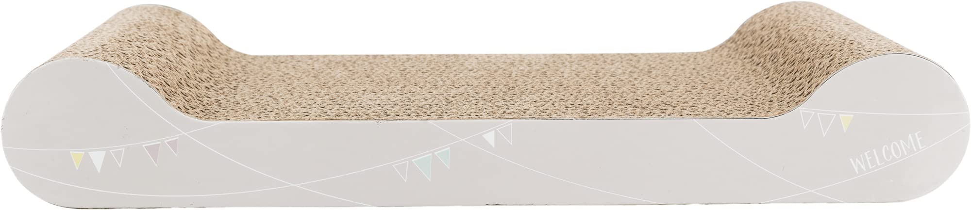 TRIXIE Junior Scratching Board - Cardboard, Light Grey/Natural | 38 x 6 x 18 cm