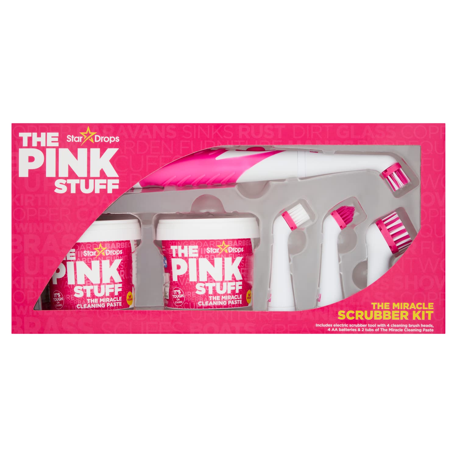 Stardrops The Pink Stuff Miracle Scrubber Kit - 2 Tubs Paste & Electric Scrubber 1