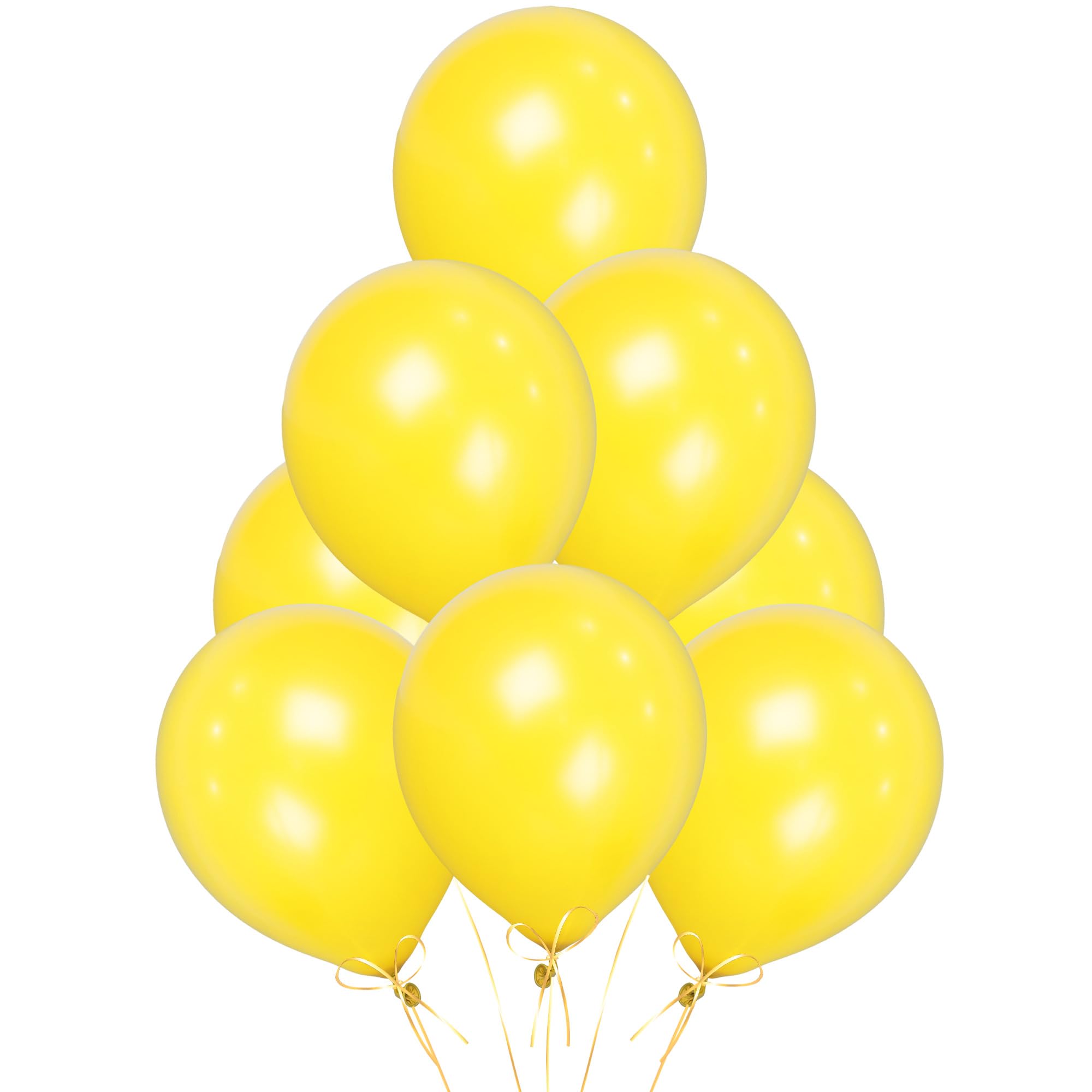 SHATCHI - Yellow Balloons 10 Pack, 12 Inch Thick Latex Biodegradable Helium Party Balloons