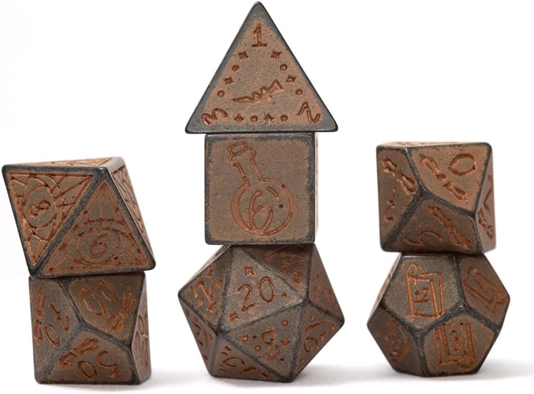 Sirius Dice RPG Dice Set (7) - Illusory Stone Granite Theme | Number Theme 1