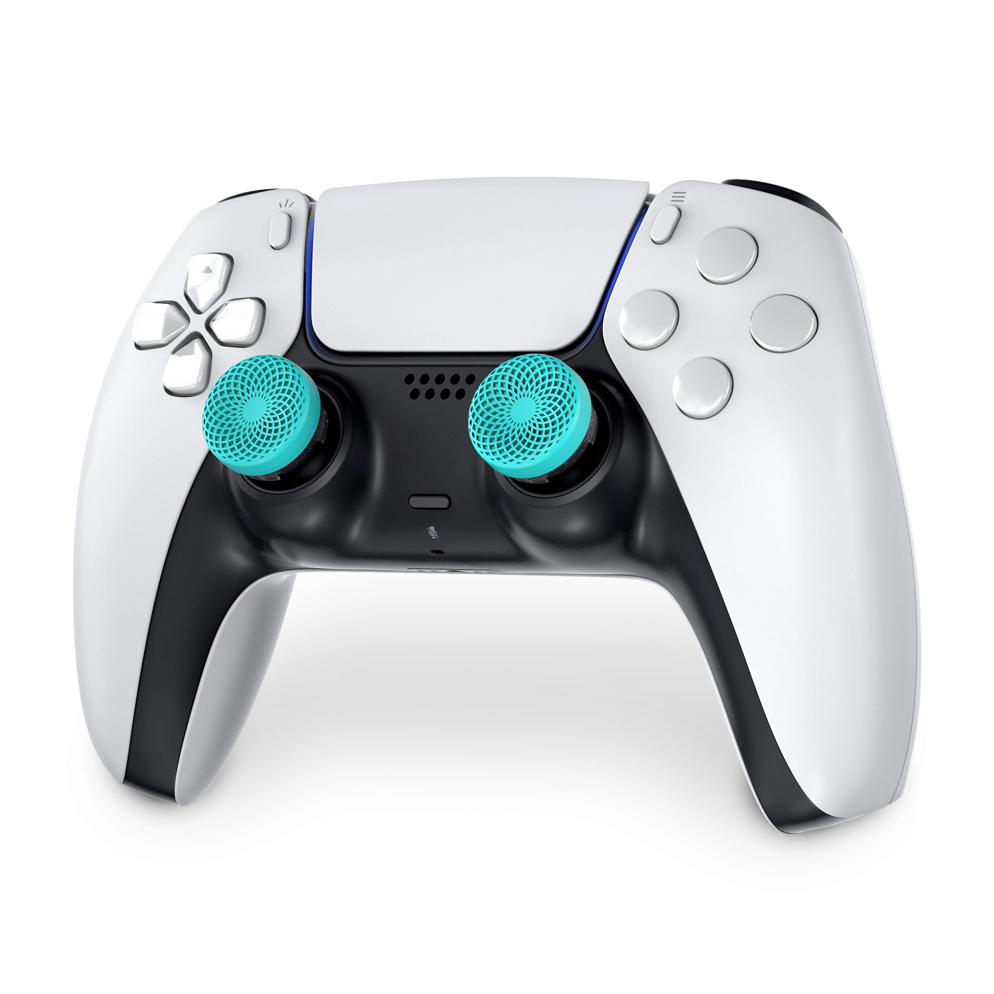 KontrolFreek Lotus Thumb Grips - Mid-Rise Height (6.1mm) | Blue-Green Rubber | For PS5 & PS4 4