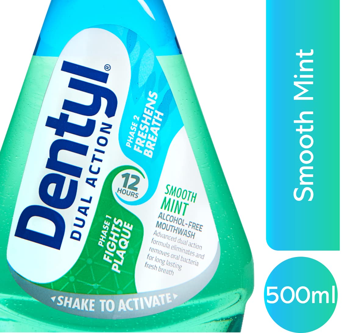 Dentyl Dual Action Smooth Mint Mouthwash - Alcohol Free with Fluoride, 500ml 2