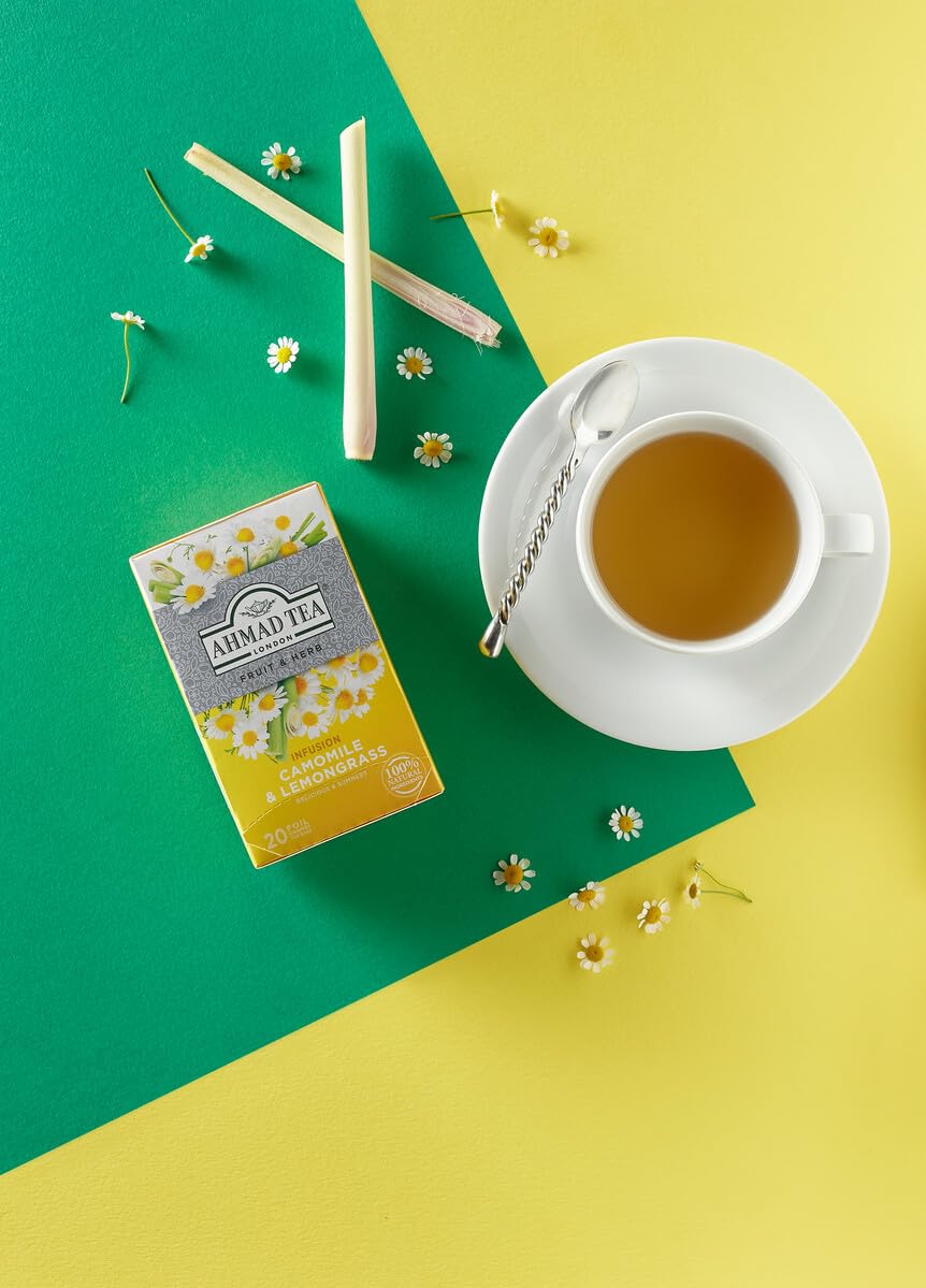 Ahmad Tea Camomile & Lemongrass Herbal Infusion Tea - 20 Teabag Sachets