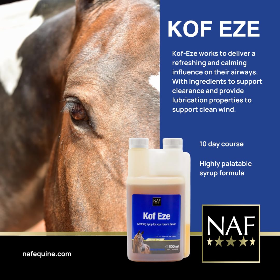 NAF Kof-Eze Respiratory Syrup for Horses - Soothing Throat & Cough Relief | 500ml 3