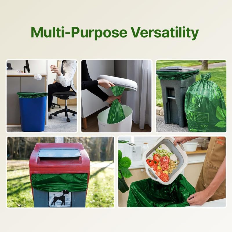 CareBee 50L Biodegradable Kitchen Bin Bags - 100% Compostable, Tear Resistant (30 Bags) 6