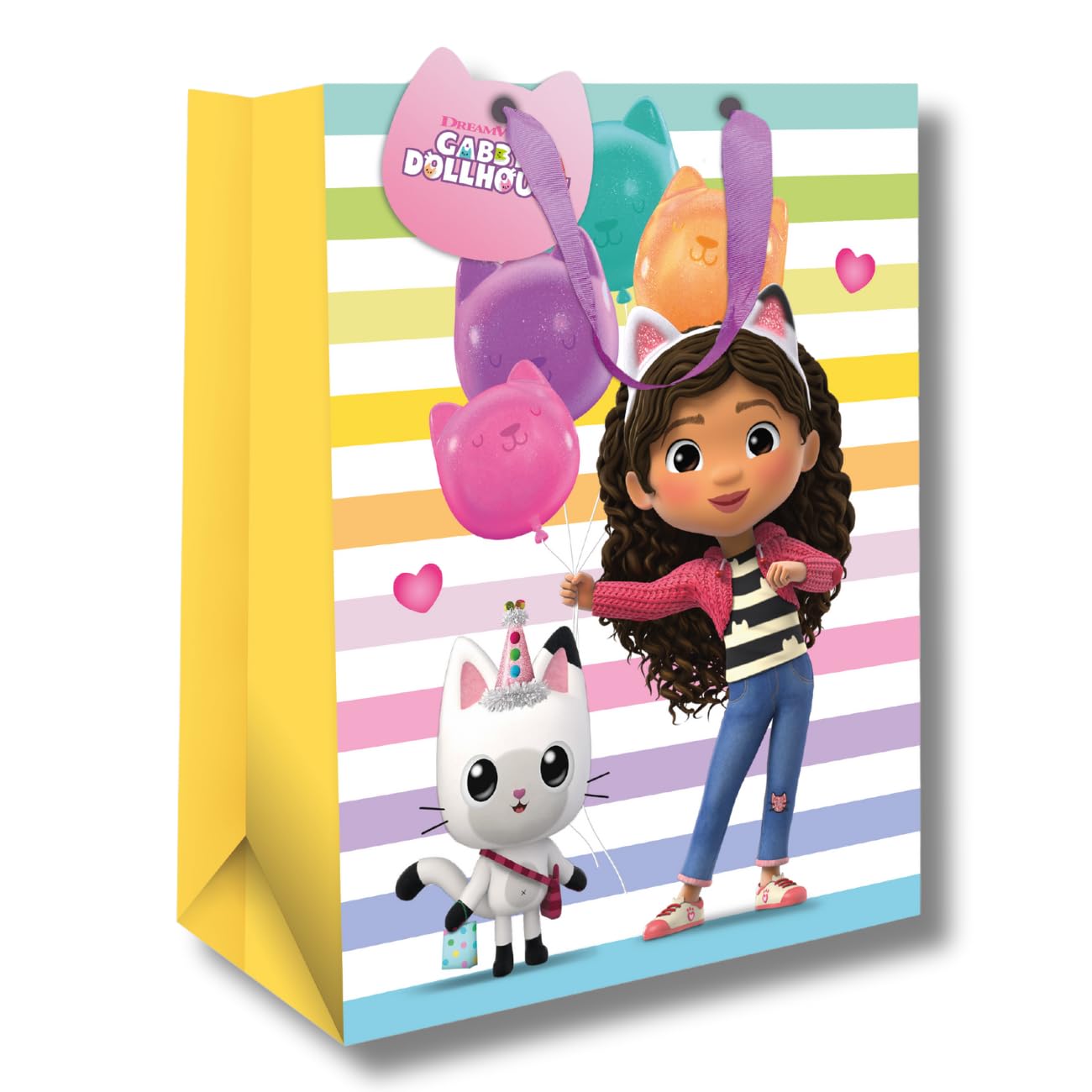 Gabbys Dollhouse Gift Bag - Birthday, Cartoon Cat Theme | 33 x 26 x 13.5 cm