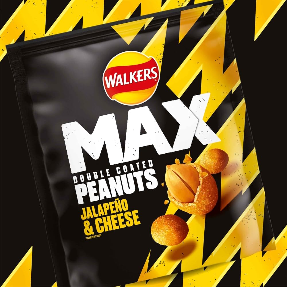 Walkers Max Strong Jalapeño & Cheese Double Coated Peanuts 175g 8