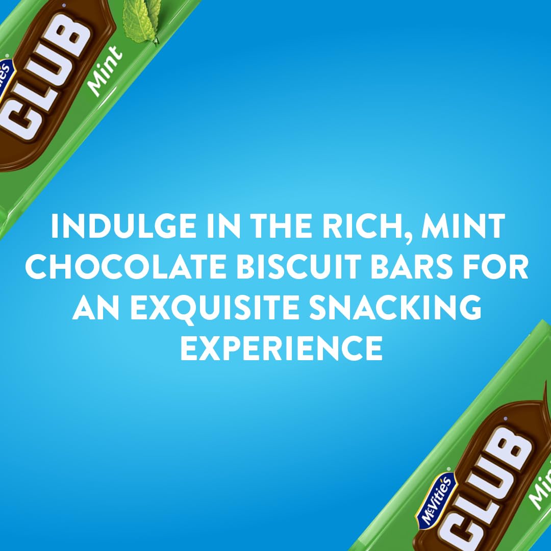 McVitie's Club Mint Biscuit Bars - Mint Cream & Milk Chocolate Coating | 60 Pack of 22g Bars 2