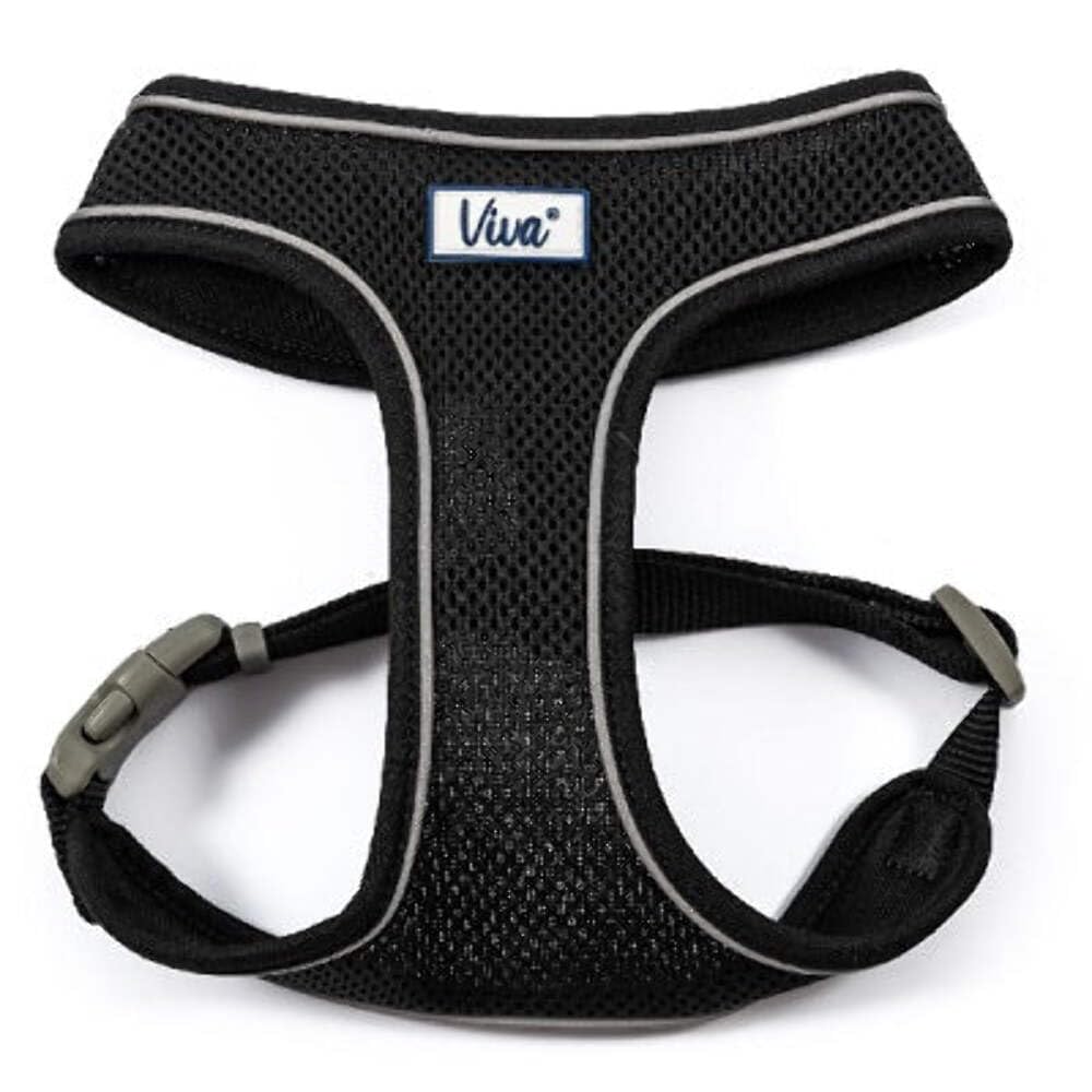 Ancol Viva Lightweight Breathable Comfort Mesh Dog Harness - Black, Medium (44-57 cm Girth)