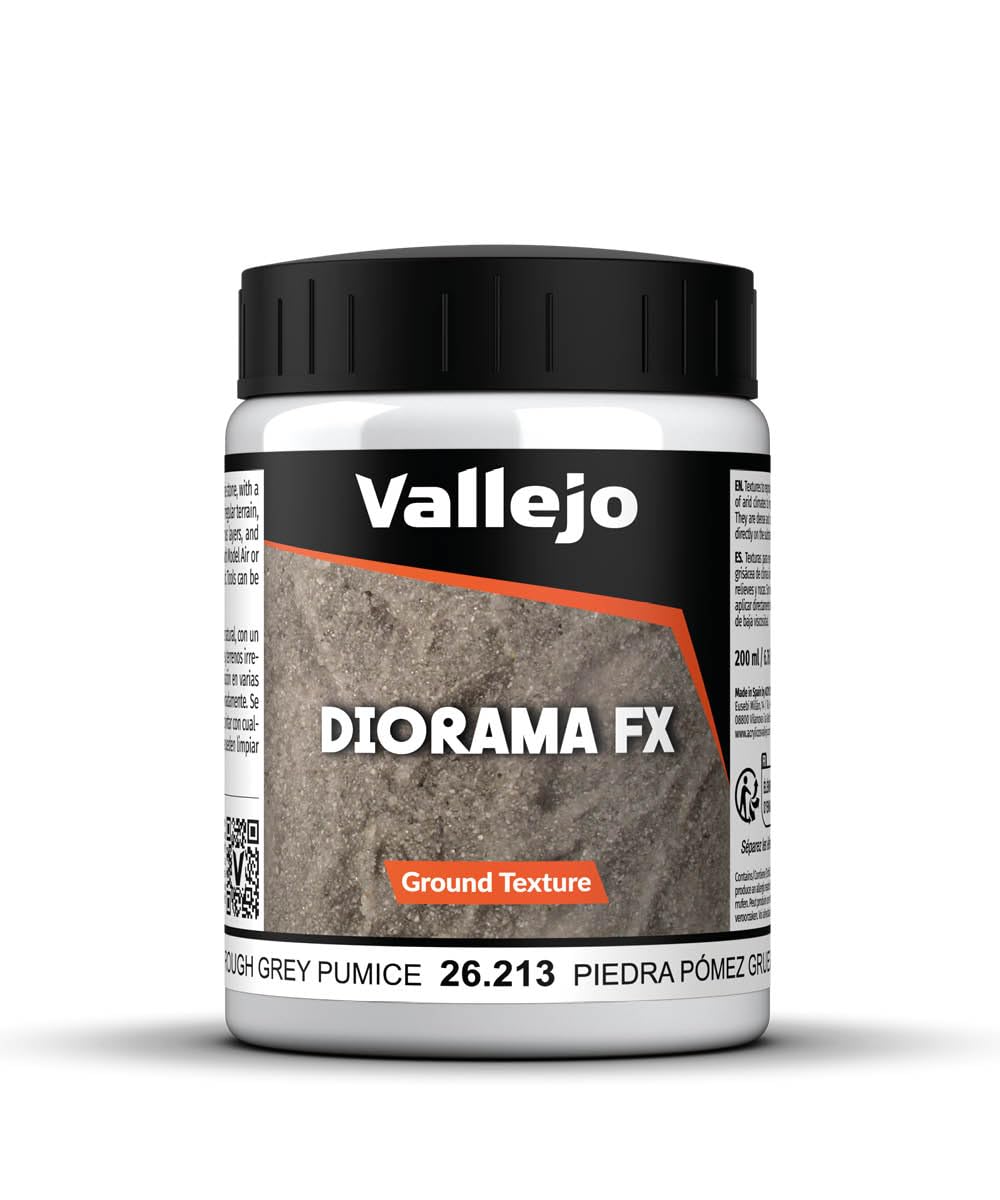 Vallejo Model Color Texture Paint - Rough Grey Pumice | Waterbased Acrylic | 200 ml 1