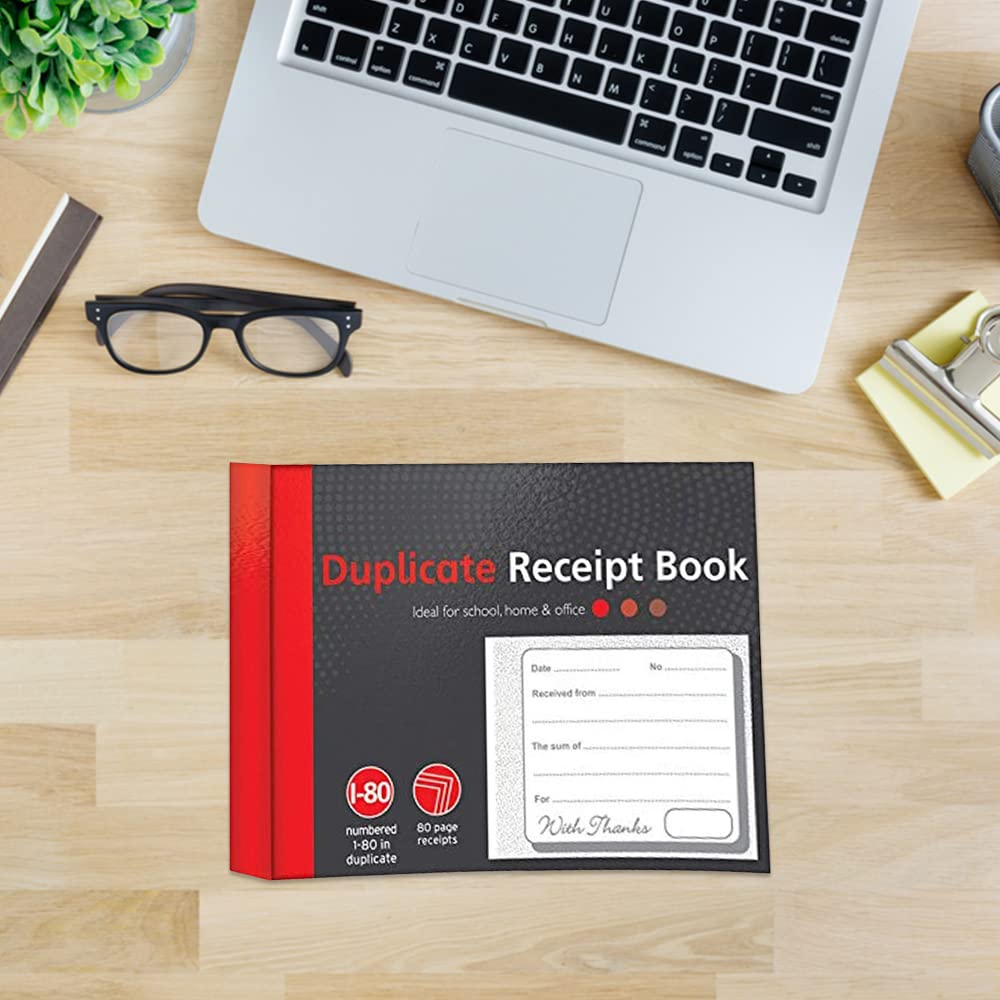 1ABOVE Duplicate Receipt Book - 80 Numbered Duplicate Pages | Half Size (5"x4") | 3 Pack 7